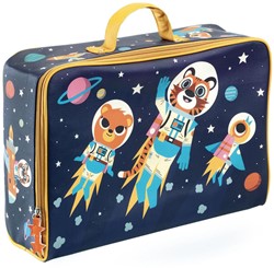Djeco Koffer Space - wasserdichter Kinderkoffer mit Weltraum-Motiv