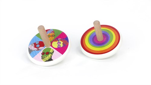 Bajo Holz Kreisel - Regenbogen Spielzeug für Kinder-2
