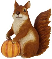 Esschert Design dekorative Eichhörnchen-Figur mit Kürbis braun Polyresin