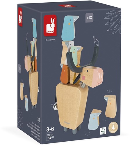 Janod J08047 Balance-Spiel aus Holz „Büffel“ -Geschicklichkeitsspiel Entwicklung von Feinmotorik und Konzentration-FSC-zertifiziertes Massivholz-Ab 3 Jahren-2