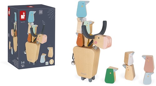 Janod J08047 Balance-Spiel aus Holz „Büffel“ -Geschicklichkeitsspiel Entwicklung von Feinmotorik und Konzentration-FSC-zertifiziertes Massivholz-Ab 3 Jahren-3