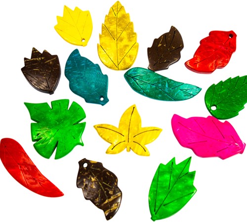 Coconut Shell Leaves Coloured (150g)