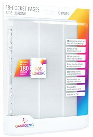 Gamegenic Kartenmappe Einsteckhüllen weiß 18-Fächer Pack 10 Stück Pokémon