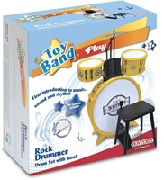 Bontempi Schlagzeug Spielzeug 4-teilig mit Hocker - Musikspaß für Kinder-3