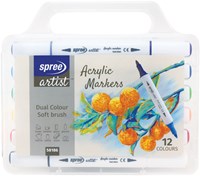 Harlekijn Acrylmarker Set - dreieckig, 12 Farben, PP-Box