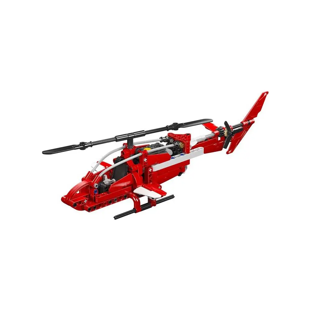 Vedes Bausteine Helikopter Set rot - 266 Teile - kreatives Spielzeug