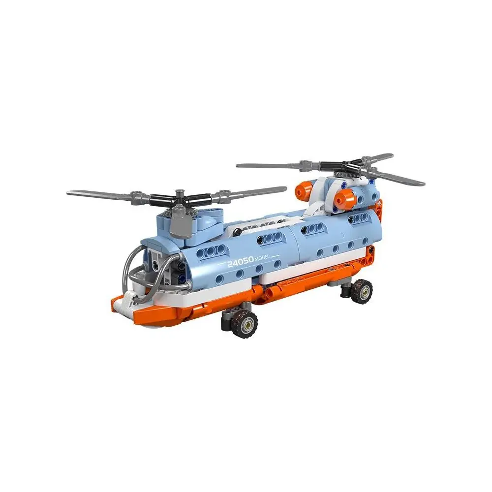 Vedes Bauset Tandem-Helikopter mit 270 Teilen orange-blau