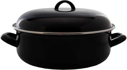 Imperial Kitchen Bräter Emaille schwarz 28 cm - Kochtopf für alle Herdarten