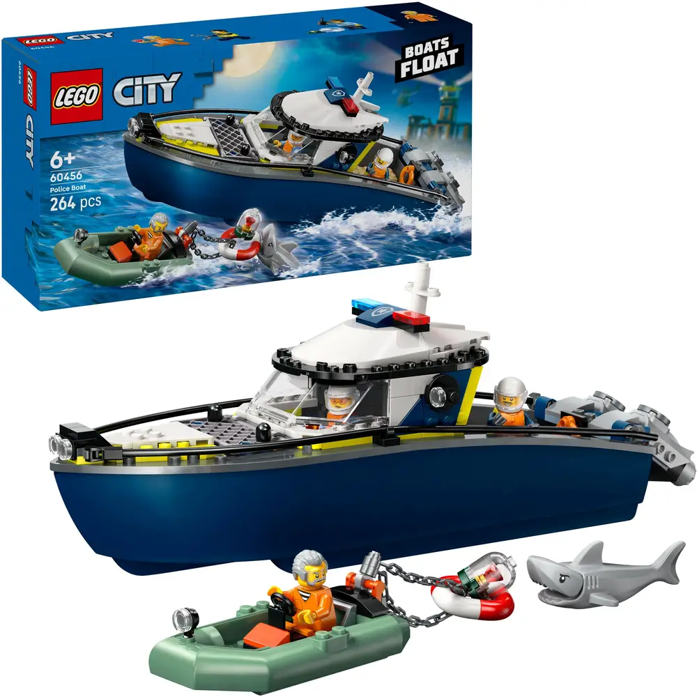 LEGO City Polizeiboot Bauset - schwimmende Verfolgungsjagd Spielzeug
