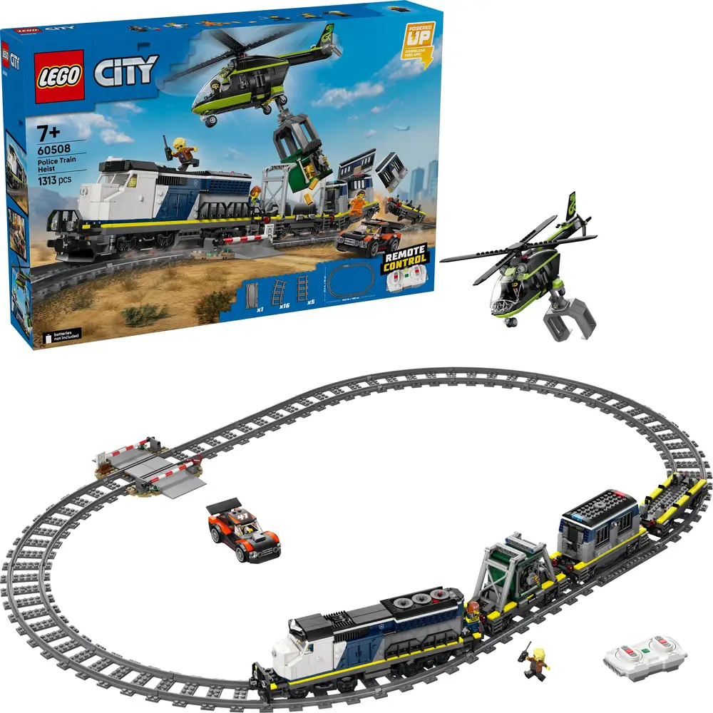 LEGO City Polizeizug Spielset - Überfall, Hubschrauber & Auto 60508