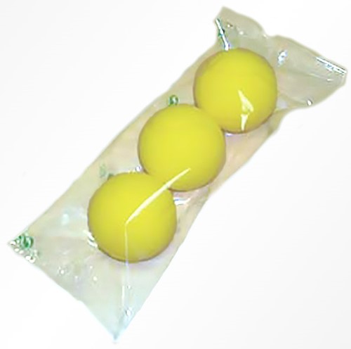 3 Schaumstoffbälle 70 mm gelb im Pack.