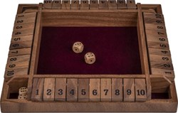 Engelhart Games Shut the box Spiel - Holz Würfelspiel Walnuss 29x29 cm