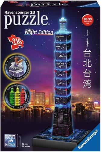 Ravensburger 3D Puzzle Night Edition - Taipei - 216 Teile-2