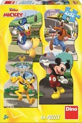 Dino Puzzle - Mickey Mouse Stadt - 4 x 54 Teile Karton Spielzeug