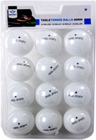 HOT Sports + Toys Tischtennisbälle weiß 12 Stück 1 Stern Wettbewerb 40 mm
