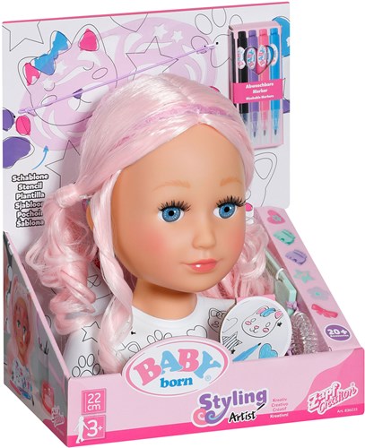 BABY born Styling Head Artist Puppenkopf kreativ Haaraccessoires