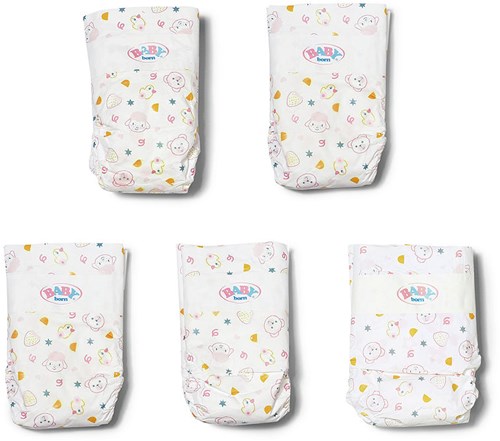Luiers Babypuppe 43 cm - 5 Stück Puppenzubehör