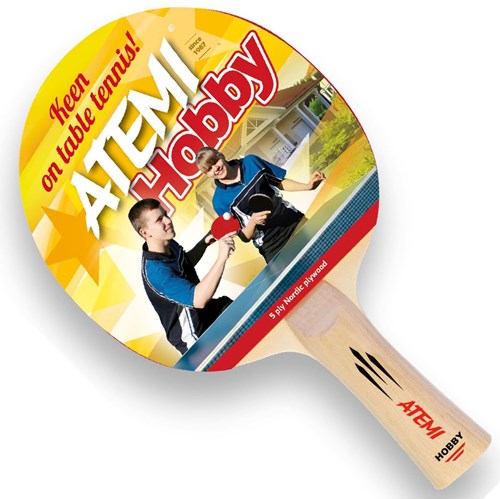 Atemi Tischtennisschläger Hobby glatt konkav für Einsteiger und Freizeit