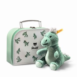 Steiff pluche Joshi baby T-Rex in suitcase, light green - 16 cm