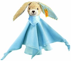 Steiff Schmusetuch Hoppel Hase blau - Plüsch Komforter 28 cm