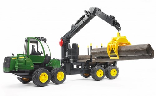 Bruder Traktor John Deere 1210E Forstfahrzeug mit Holzgreifer