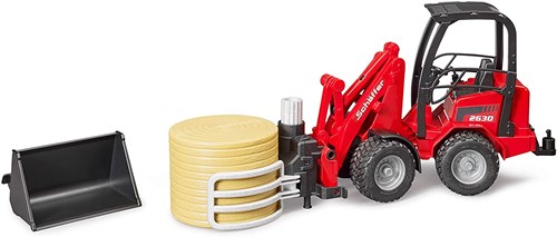 Bruder Kompaktlader 2630 Spielzeugtraktor mit Ballengreifer und Rundballen