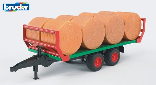 Bruder Ballentransporter Spielzeuganhänger mit 8 Strohballen 1:16 grün