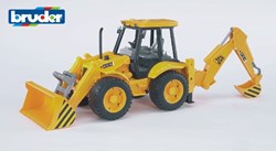 Bruder JCB 4CX Traktor Spielzeug mit Front- und Hecklader Baufahrzeug