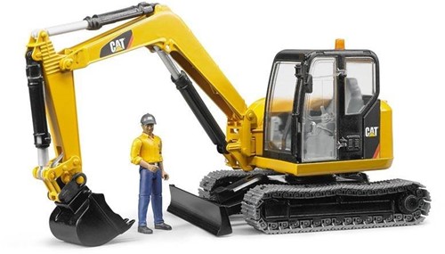 BRUDER Cat Minibagger mit Bauarbeiter
