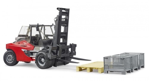Bruder Bruder Linde HT160S heftruck met pallet en 3 palletkooien