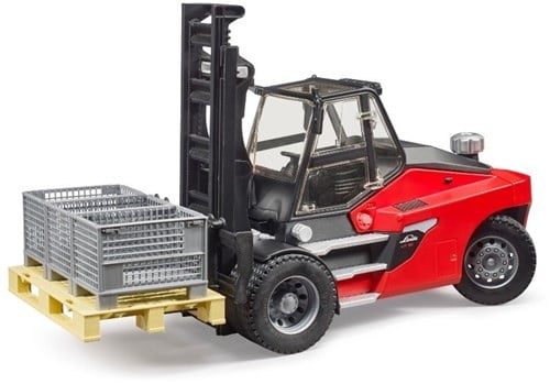Bruder Bruder Linde HT160S heftruck met pallet en 3 palletkooien-3