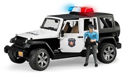 Bruder Jeep Wrangler Polizei Spielzeugauto mit Figur und Licht-Sound 1:16