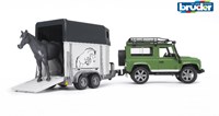 Bruder Land Rover Defender Spielzeugauto mit Pferdeanhänger - inklusive Pferd