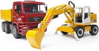 BRUDER MAN TGA Construction truck with Liebherr Excavator Spielzeugfahrzeug