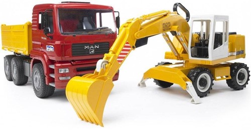 BRUDER MAN TGA Construction truck with Liebherr Excavator Spielzeugfahrzeug