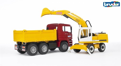 BRUDER MAN TGA Construction truck with Liebherr Excavator Spielzeugfahrzeug-2
