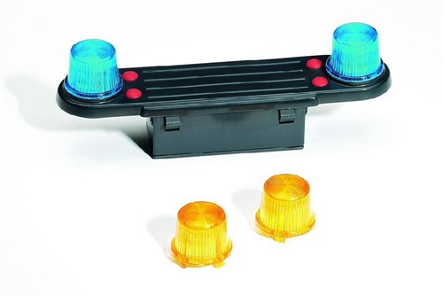 Bruder 02801 - Light and Sound Modul (trucks) inklusive Batterie, mit 4 Funktionen Polizei-Yelp, Motorengeräusch, Polizei- und Feuerwehrsirene
