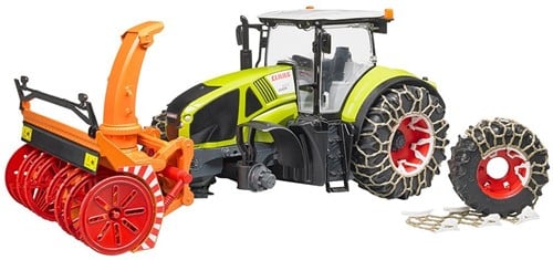 BRUDER Claas Axion 950 mit Schneeketten und Schneefräse-2