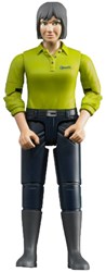 Bruder Spielfigur Frau helle Haut dunkelblaue Hose 10,7cm Spielzeug