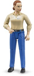 Bruder Spielfigur Frau helle Haut blaue Hose 10,7cm Spielzeug