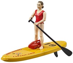 Bruder Spielfigur Rettungsschwimmer mit Stand Up Paddle Board Spielzeug
