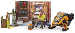 Bruder 63102 - Bworld Berghütte mit Snowmobil