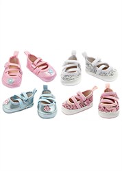 Heless Puppen-Ballerinas weiß mit flexiblen Schnürsenkeln 38-45 cm - Puppenschuhe