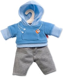 Heless 1240 - Jogginganzug für Puppen, 2 teilig, in den Farbvarianten blau oder rosa, sortiert, Größe 28 - 33 cm