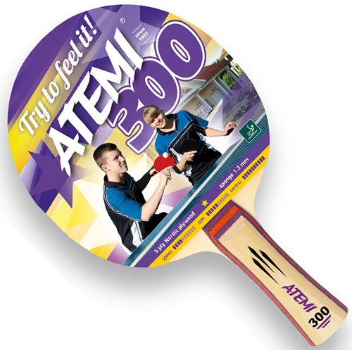 Atemi Tischtennisschläger 300 konkav ITTF Gummi Anfänger Qualität