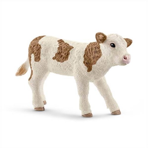 Schleich Bauernhof Simmental Kalb Spielfigur Kunststoff weiß