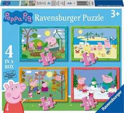 Ravensburger Peppa Pig Puzzle - 4 Jahreszeiten Kinderpuzzle 4-in-1 Karton