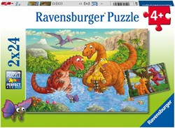 Ravensburger Puzzle spielende Dinos - 2x24 Teile Kinderpuzzle