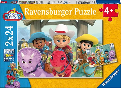 Ravensburger Puzzle Dino Ranch - Kinderpuzzle - 2x24 Teile - Dinosaurier