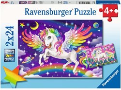 Ravensburger Puzzle Einhorn und Pegasus - Kinderpuzzle - 2x24 Teile